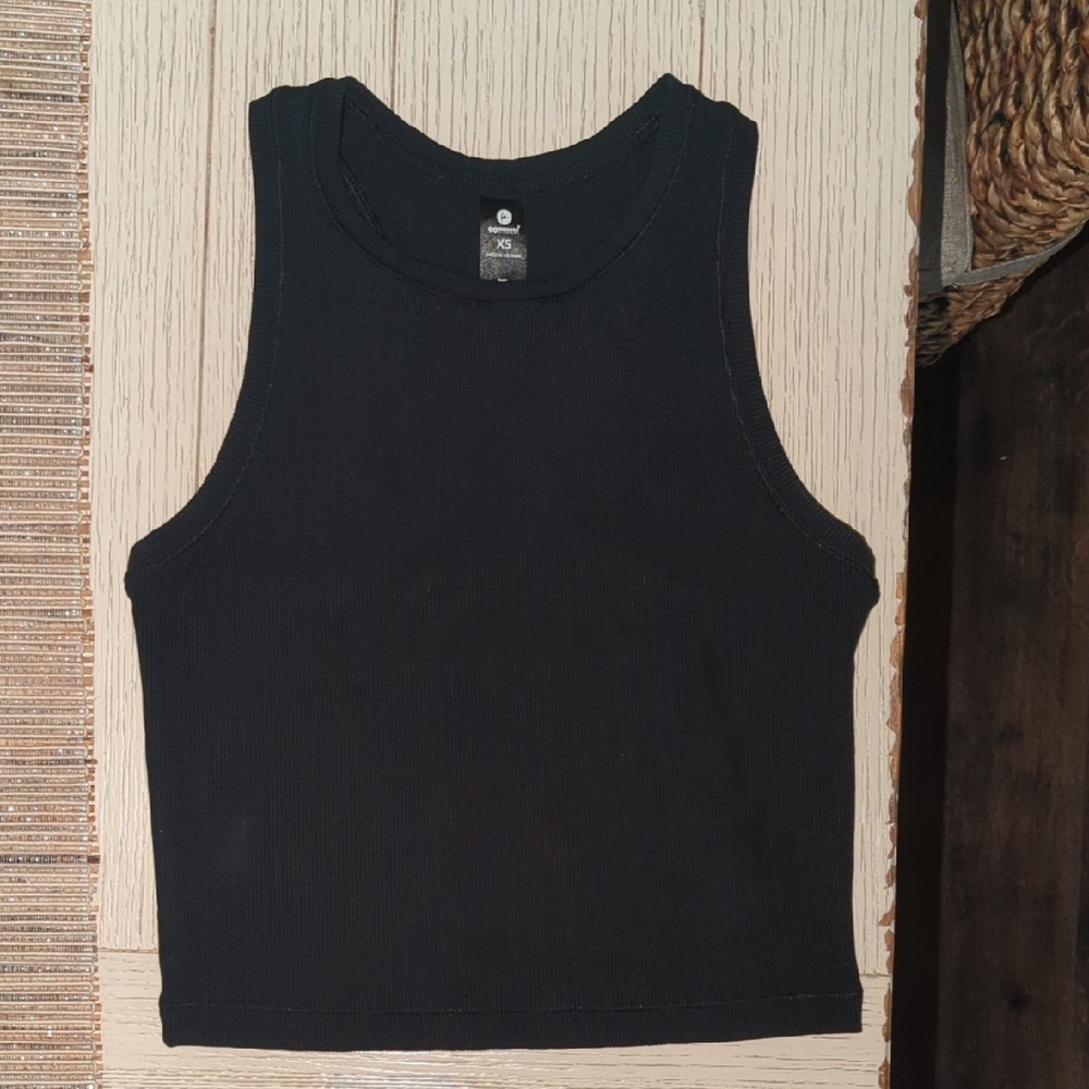 90 Degree By Reflex Black Fitted Crop Tank Top